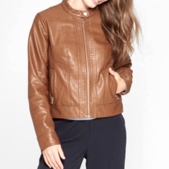 a new day Jackets & Blazers - Size XL Cognac Faux Leather Jacket